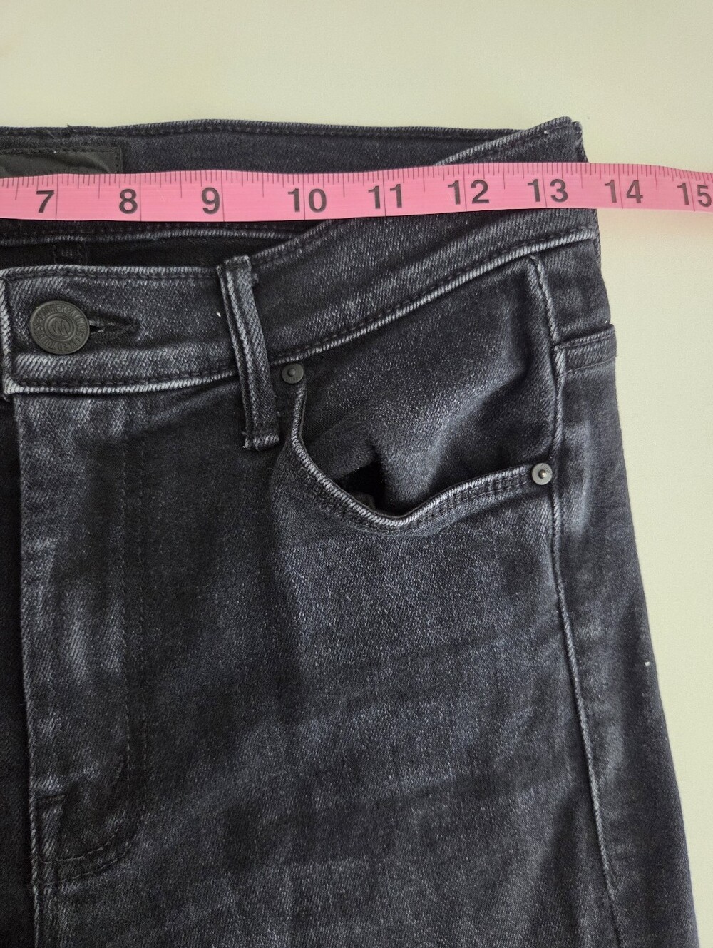Mother The Weekender Deep End High Waist Cropped Flare Jeans Washed Black - Picture 14 of 16